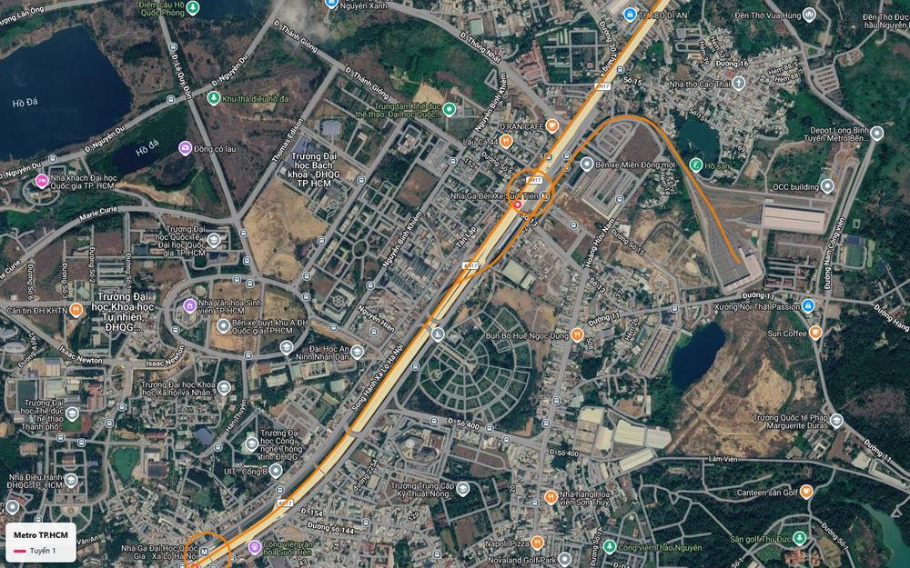 Toàn cảnh điểm cuối tuyến metro số 1 TP.HCM với ga Bến xe Suối Tiên, depot Long Bình và làng đại học ĐHQG