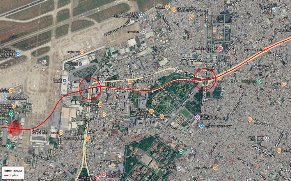 Tuyến metro số 6 theo trục Hồng Hà Bạch Đằng ven công viên Gia Định tới ga vòng xoay Nguyễn Kiệm Nguyễn Thái Sơn